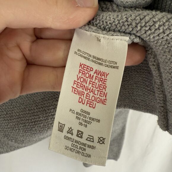 Mini Boden Cardigan Girl 11 12Y Grey Knit Button Front Long Sleeve Cashmere Cott - Picture 5 of 7